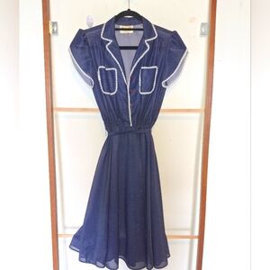 1940s SEARS vintage polka-dot sheer dress 👗